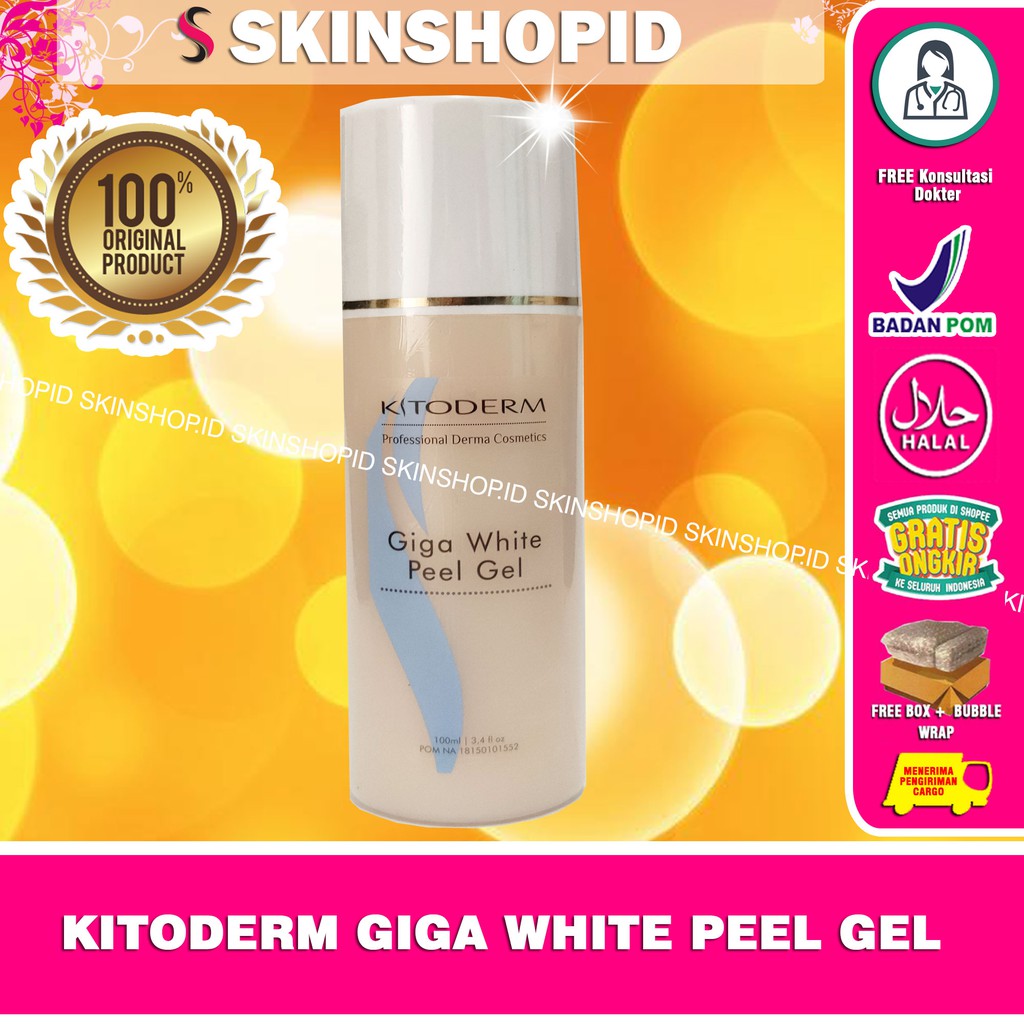 Kitoderm Giga White Peel Gel Original 100ml / Peeling wajah &amp; badan pemutih BPOM Aman