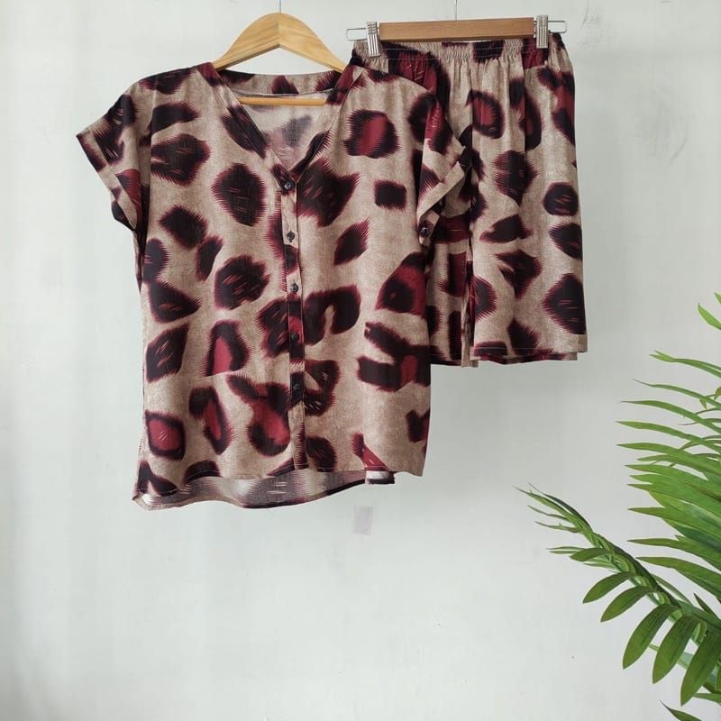 PIYAMA PENDEK RAYON | PIYAMA KANCING | BAJU RUMAHAN MURAH-TB G