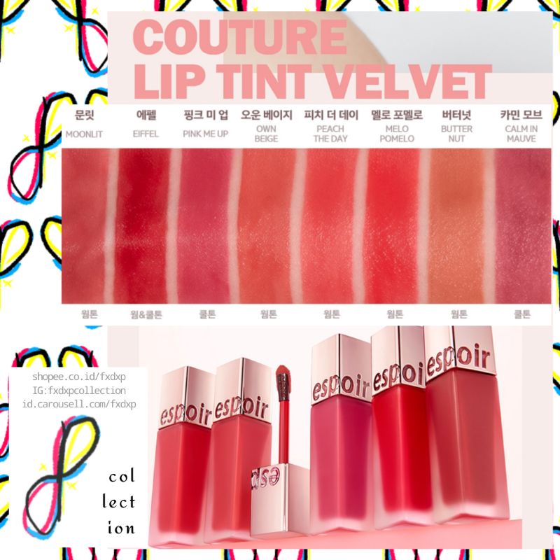 ESPOIR Couture Lip Tint Velvet 8.5g (8 Colors Matte Velvet)