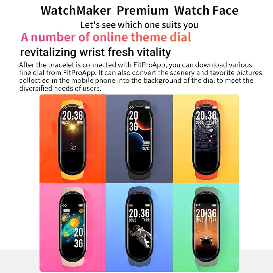 M7 Smartwatch Gelang Pintar Pelacak Detak Jantung Pedometer Monitor Tekanan Darah