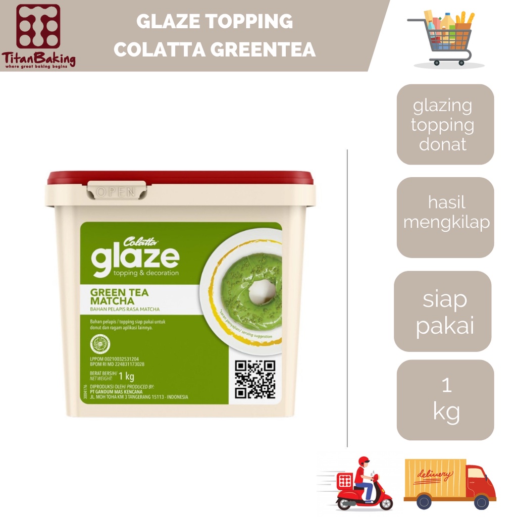 Glaze Toping Colatta 1kg/Toping Donat Colatta 1kg GreenTea Green Tea