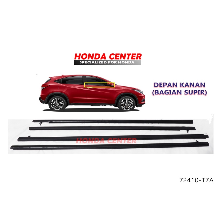 pelipit karet kaca luar weather strip molding door  hrv 2015 2016 2017 2018 2019 2020 2021 72410-T7A 72450-T7A 72910-T7A 72950-T7A