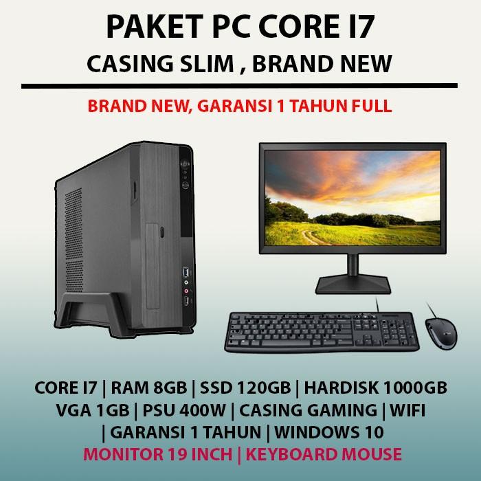Fulset CPU core i7 Slim | SSD RAM 8GB HDD 1TB Garansi Komputer i7