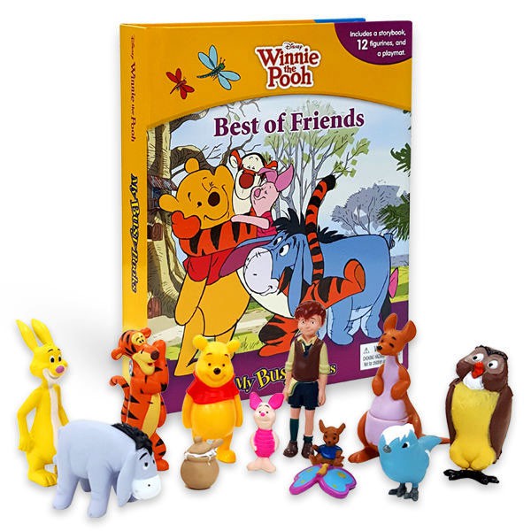 My Busy Book Disney Winnie the Pooh Best of Friends includes a Storybook, 12 Toy Figurines & playmat
