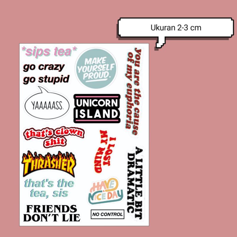 

[1 PACK] [WORD EDITION] STICKER TUMBLR UNTUK LAPTOP/BINDER/NOTEBOOK/CASE HP