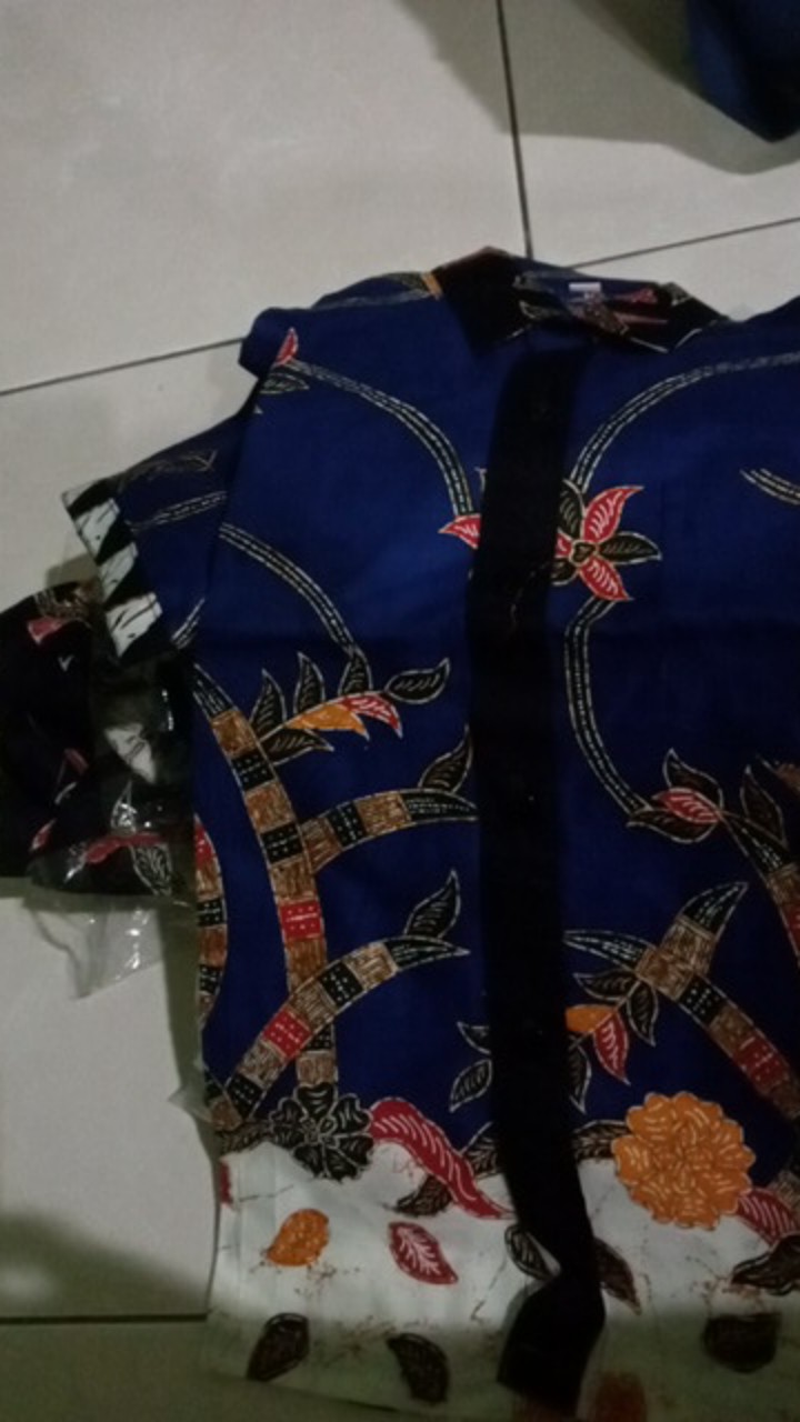 Qnunbatik Batik Family/keluarga Dress Naura Madura Biru