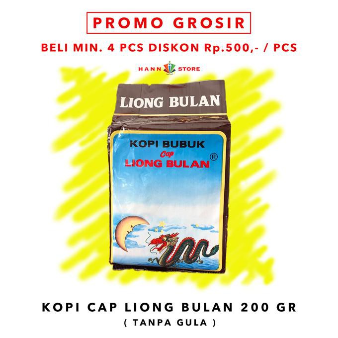 

KOPI BUBUK CAP LIONG BULAN 200 GRAM KOPI HITAM KHAS BOGOR HARUM NIKMAT PRODUK TERBATAS