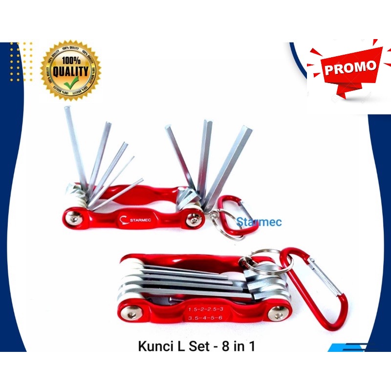 kunci L set - 8 in 1 original