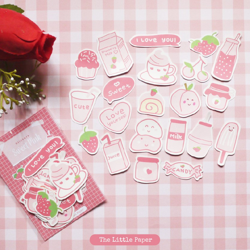 

Sweet pink sticker the little paper