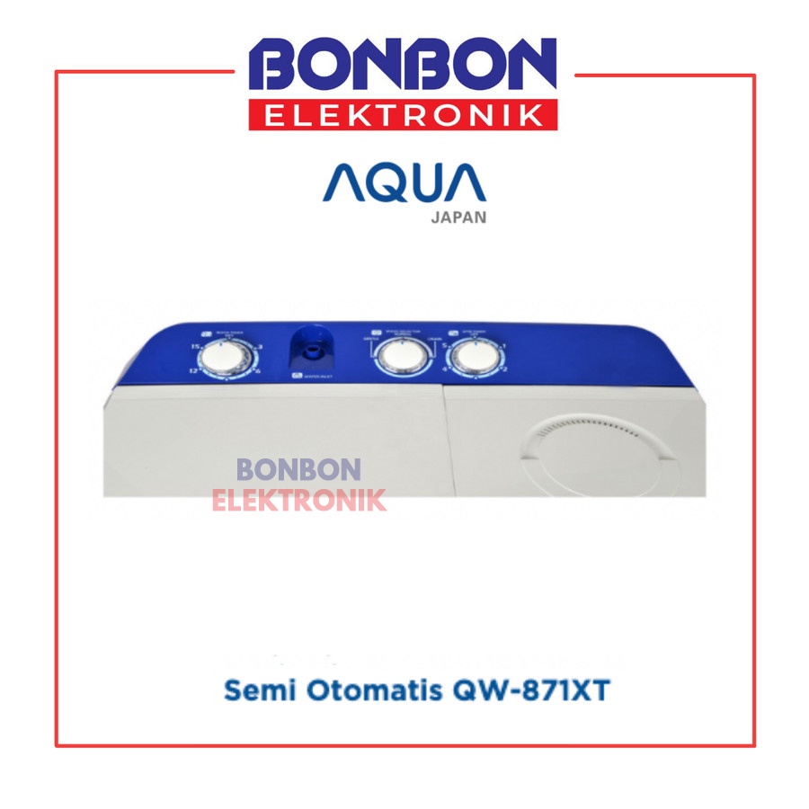 AQUA Mesin Cuci 2 Tabung 8KG QW-871XT / QW 871 XT /  QW871XT