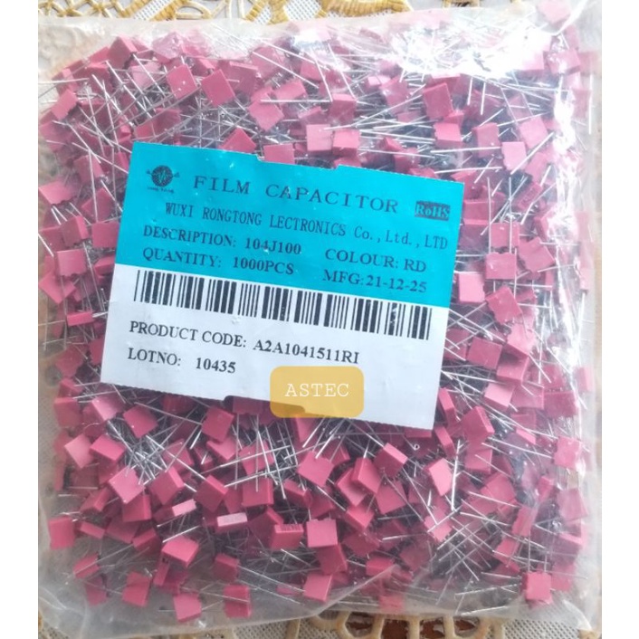 Capacitor MKM 100n MKM 104 Merah 10pcs