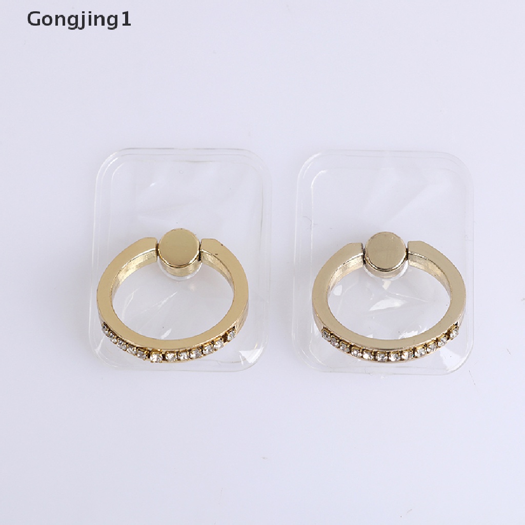 Gongjing1 2pcs / Set Cincin Dudukan Ponsel Universal Transparan