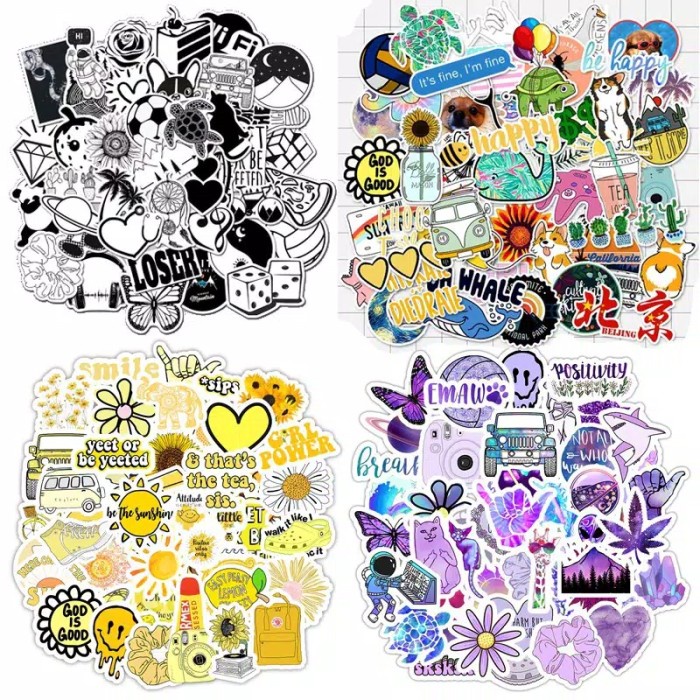 

LPS 45 PCS STIKER TUMBLR CUTE | STIKER LAPTOP HP SEPEDA HELM KOPER - Tumblr ungu