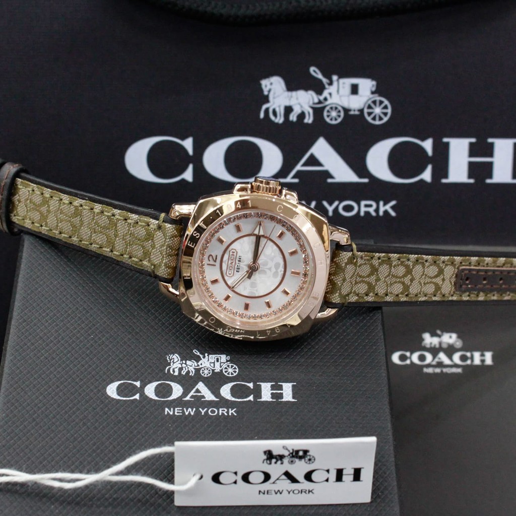 GARANSI Jam tangan wanita COACH leather strap