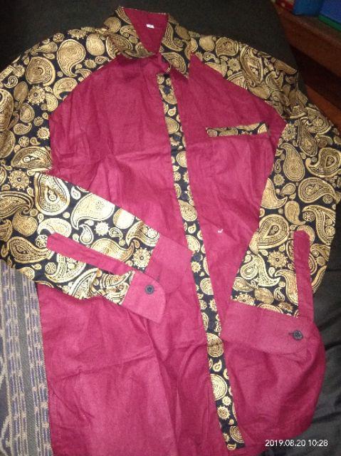 Havi Batik Hrb026 Kemeja Panjang Pekalongan M L Xl Sogan Tulis Halus Kemeja Batik
