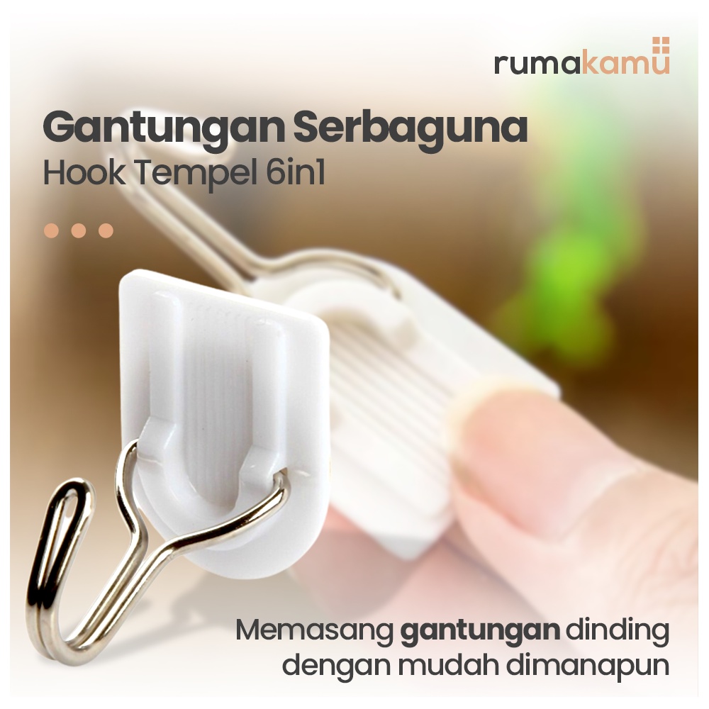 Gantungan Serbaguna Tempel Dinding Hook 6 in 1