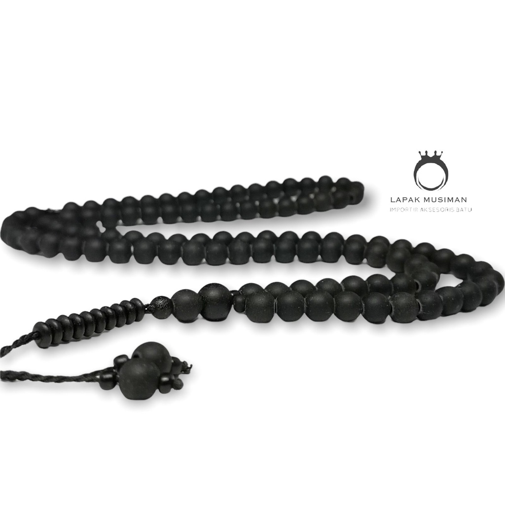 [Bayar di Tempat] Tasbih 99 Butir Batu Full Onyx Doff Asli Natural Tasbih Muslim