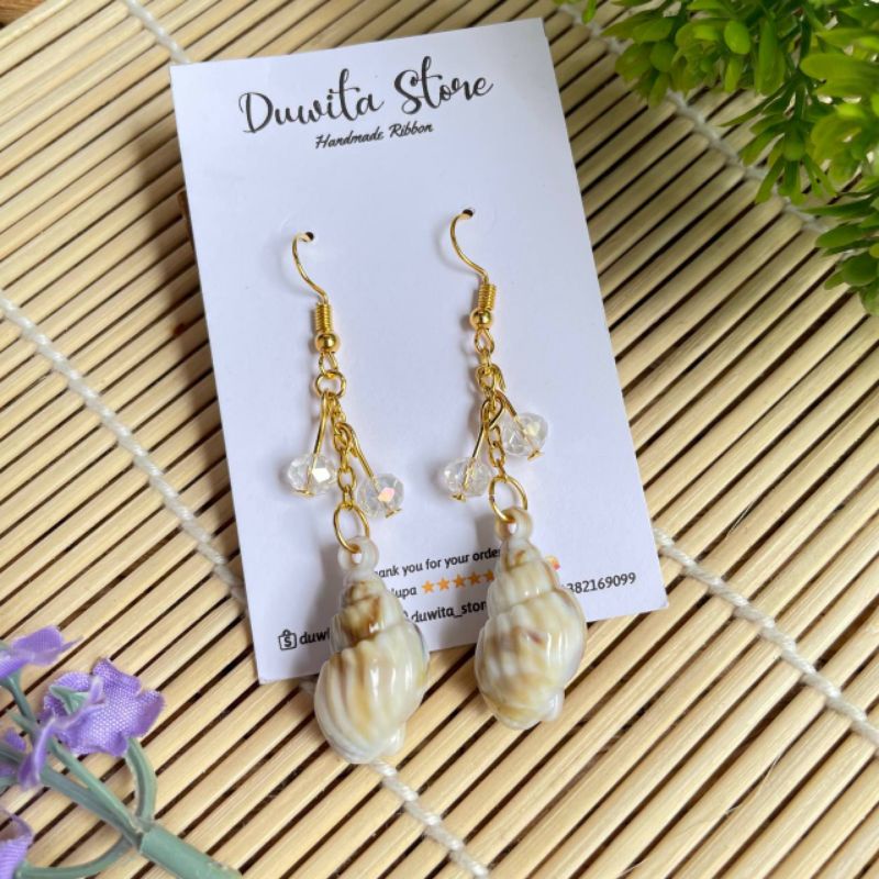 HANDMADE ANTING DEWASA KAITAN GOLD MOTIF KERANG KEONG