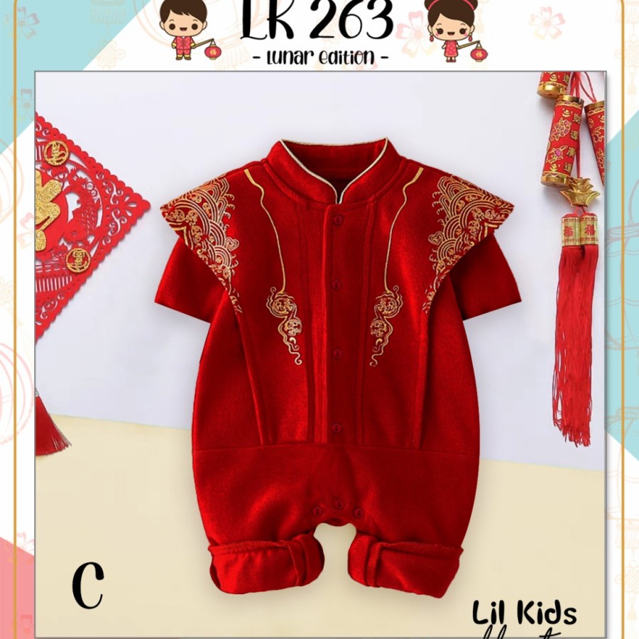 QUEEN BJ291 baju jumper imlek anak bayi 0-18 bulan laki perempuan jumper xincia baby balita-5