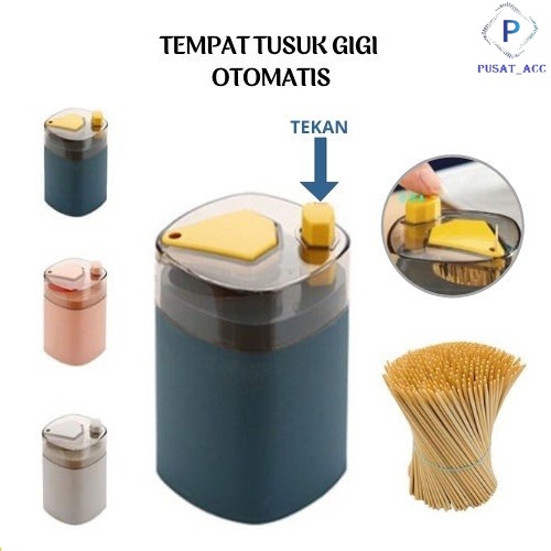 H05 - Tempat Tusuk Gigi Mini Warna Warni - Automatic Tooth Pick