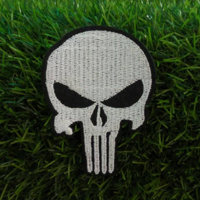 Bordir PUNISHER Badge Emblem Tengkorak Tactical Patch Aksesoris Airsofter Bet Fashion Geng Motor