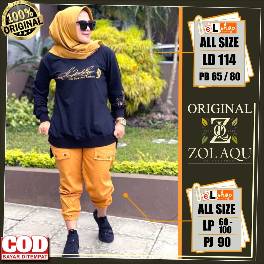 SETELAN KAOS DAN CELANA TRAINING ZOLAQU ORI TERBARU 2021 BAJU OLAHRAGA SENAM SEPEDA JOGGER