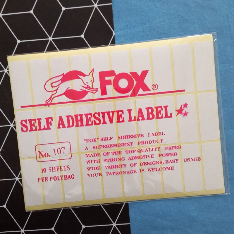 

Label Fox no. 107 (Isi 10 lembar)