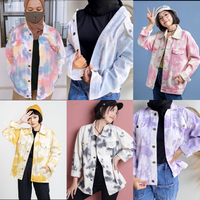 Jaket Jeans Tiedye Oversize Premium