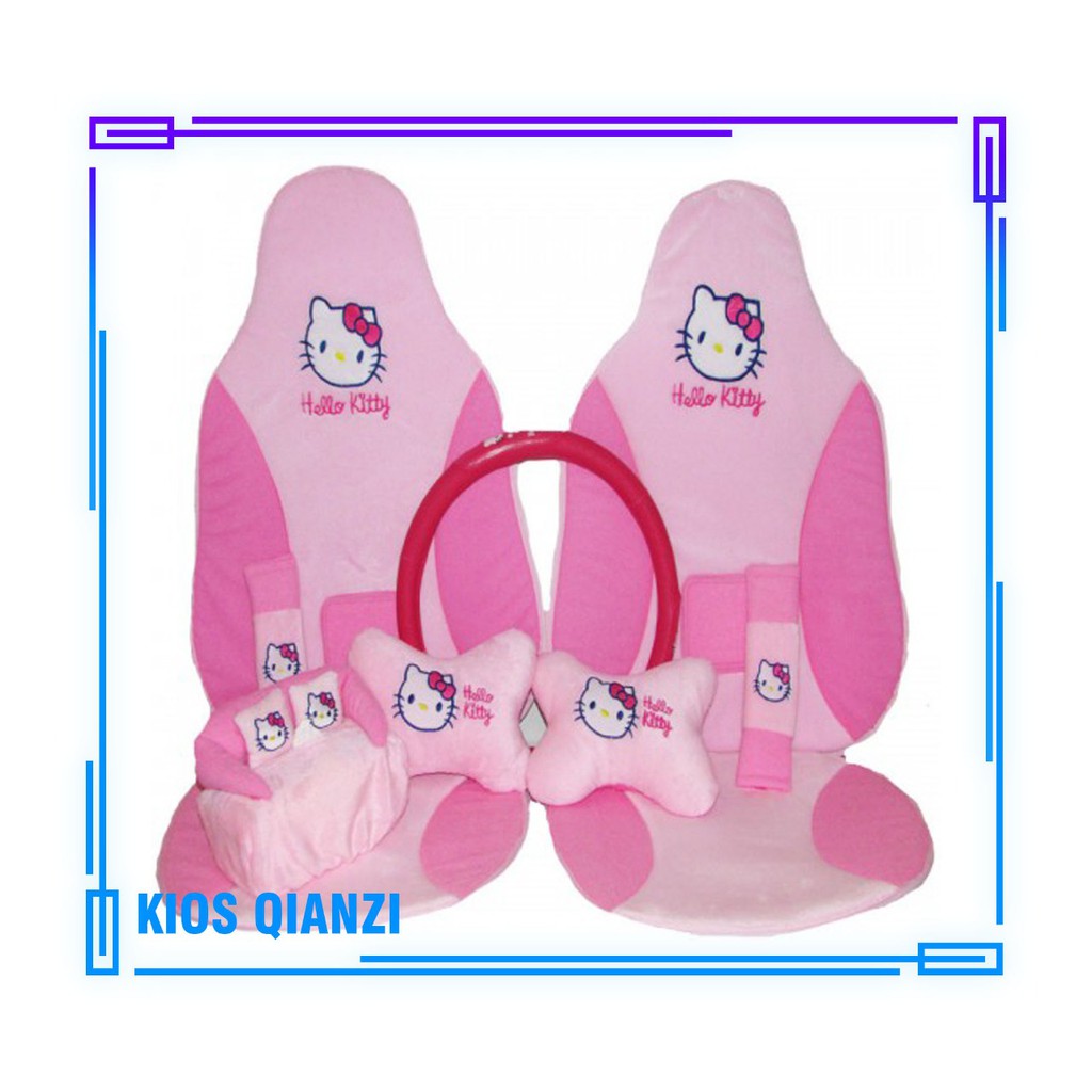 Sarung Jok Mobil Karakter Hello Kitty Pink