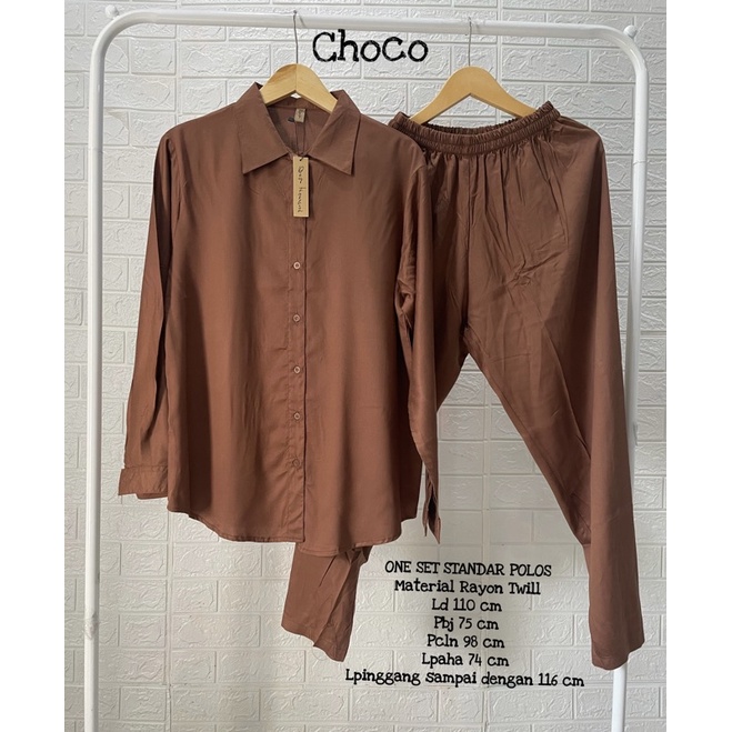 BEST SELLER ONE SET STANDAR POLOS-Choco Ld 110