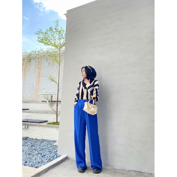 AISHA LOOSE PANTS BY VITAFA ID | FLOWY PANTS | WIDE LEG PANTS | CELANA HIGHWAIST FLOWY