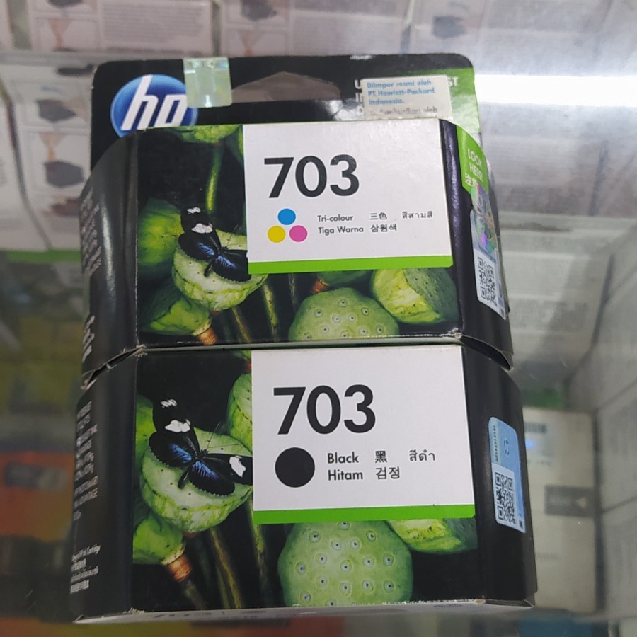 tinta printer hp 703 black color satuset 2pcs orginal catridge inkprint