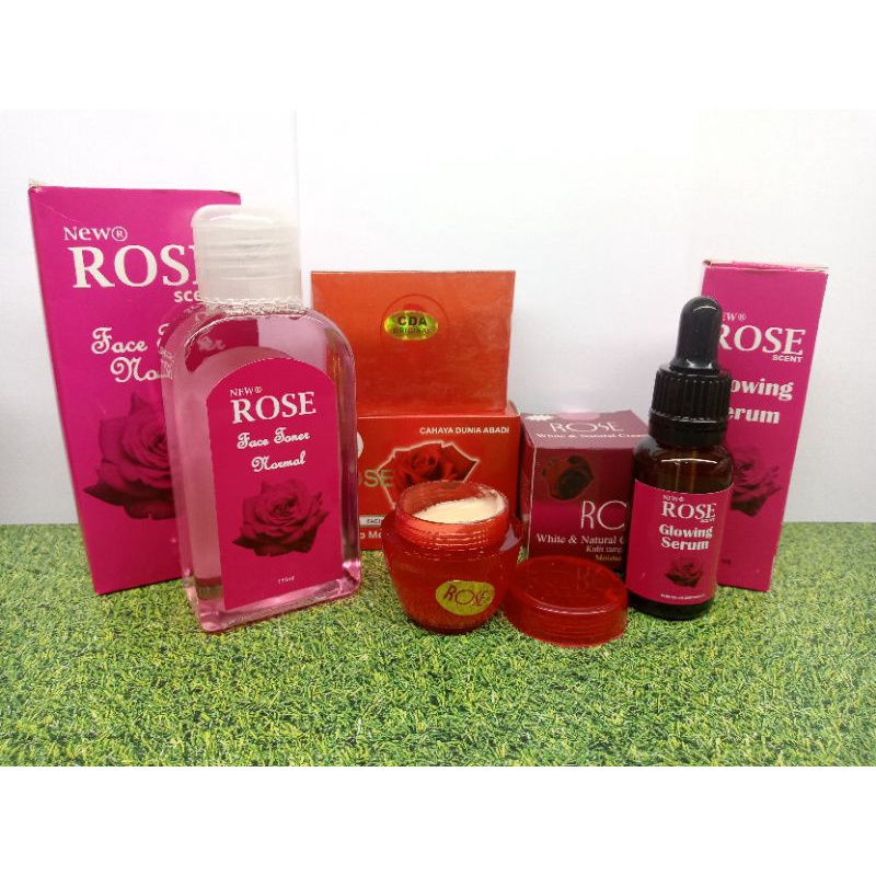 PAKET CREAM ROSE 4in1 ORIGINAL // CREAM + TONER + SERUM + SABUN