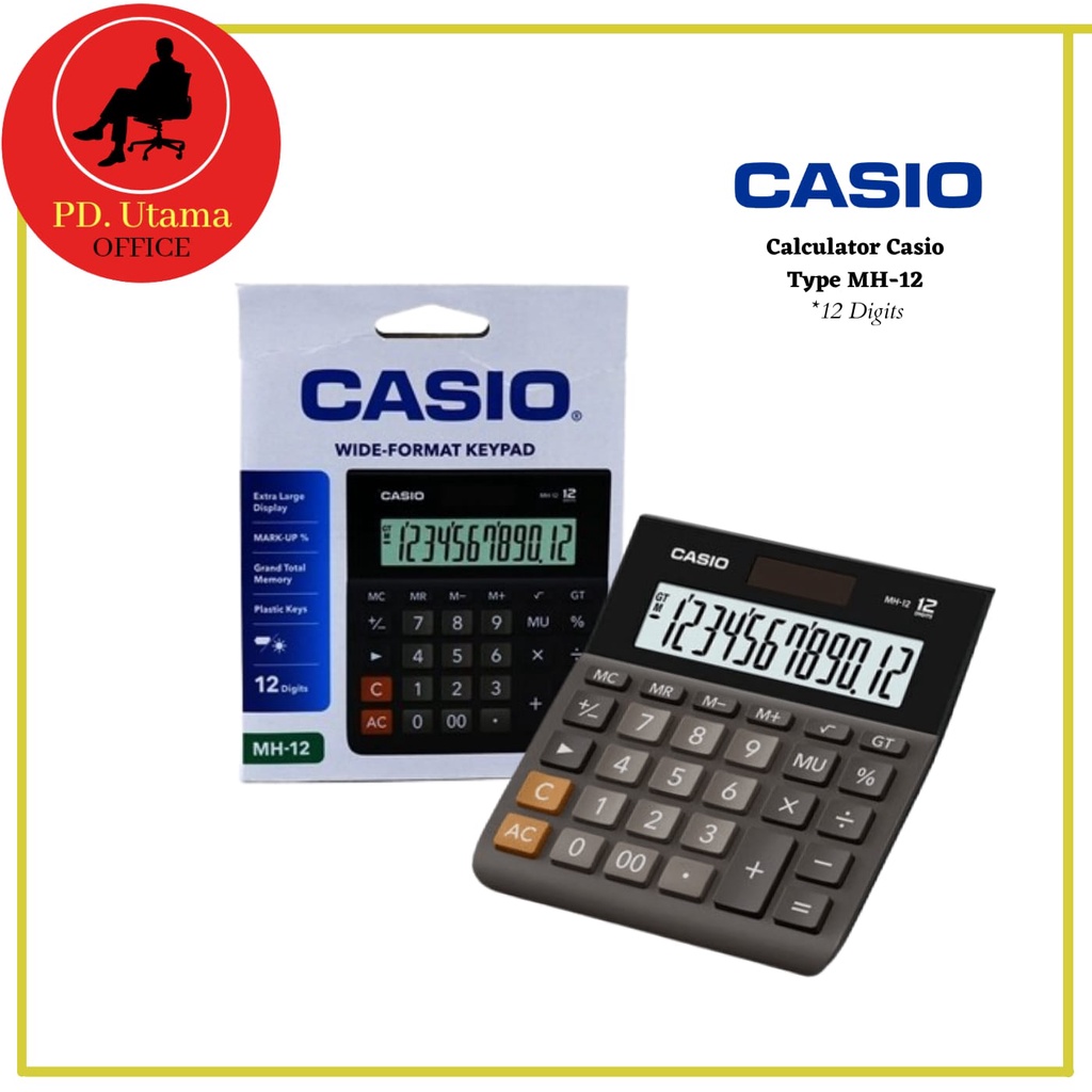 

Kalkulator Casio MH-12 (12Digit) Calculator Casio Original Dagang/Kantor