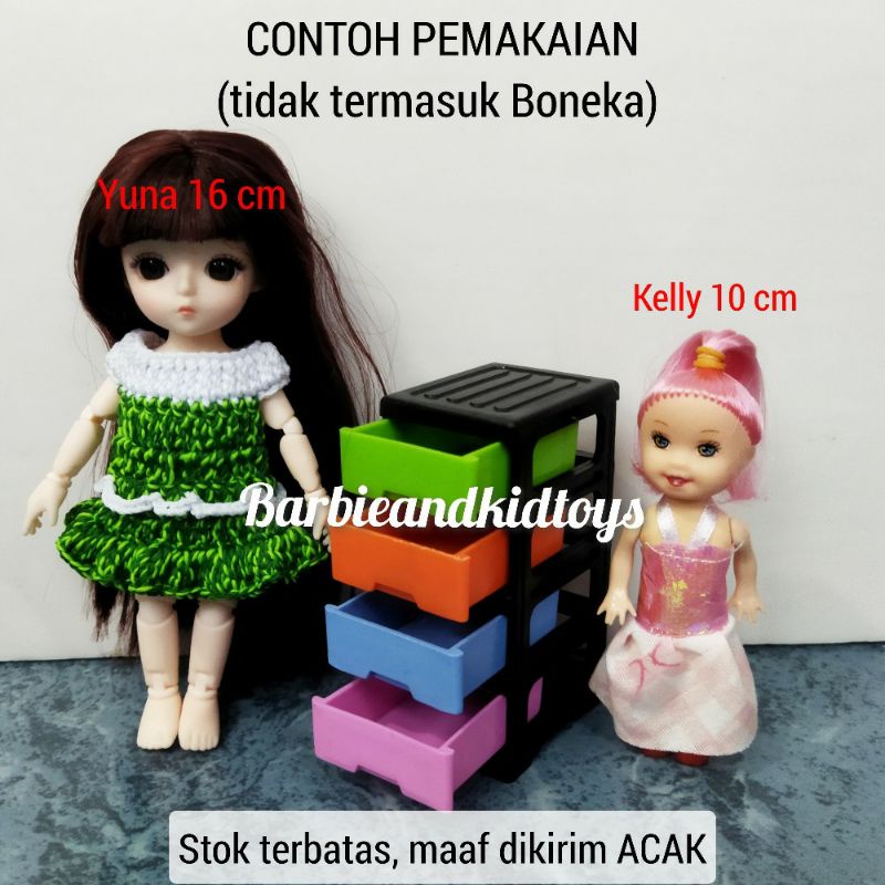 Rak Plastik Mini Boneka Yuna - Mainan Lemari Laci Boneka Cewek Kelly