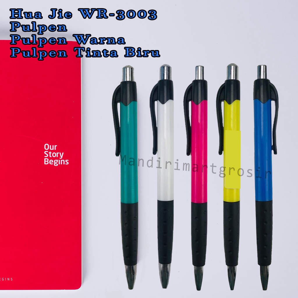 Pulpen *Hua Jie WR-3003 * Pulpen Warna * Pulpen Tinta Biru