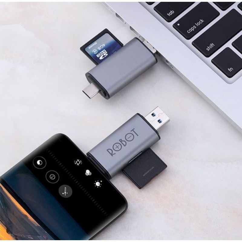 Robot CR202 Card Reader 2 in 1 Usb 3.0 , Type C , MicroSD