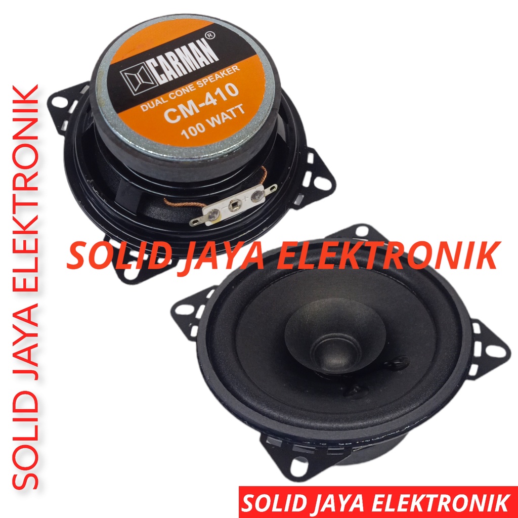 SPEAKER CARMAN 4 INC MOBIL CM-410 100W MURNI 100 WATT W WOOFER CM410 CM-410 POLYCONE 4INC 4IN 4INCH WOFER KARMAN DUAL CONE 4 INCH IN MOBIL CAR SPEAKER WOFER 4&quot; PLUS TUTUP RAM 2 PCS SPEAKER MOBIL RUMAH WOFER CARMAN 4 OHM 4OHM