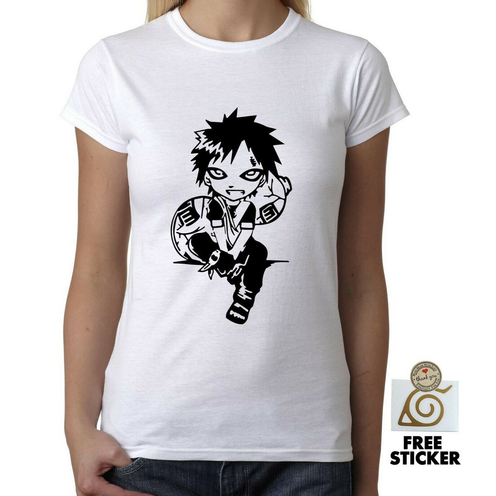 Kaos T Shirt O Neck Lengan Pendek Gambar Kartun Narikochibi Gaara Cina Untuk Wanita