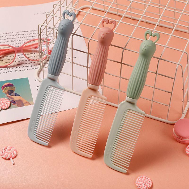 SISIR RAMBUT GAGANG HAIR COMB SILIKA MOTIF KARTUN KELINCI LUCU ANAK DEWASA CANTIK