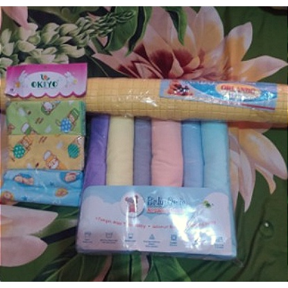 Bedong Bayi Polos Jumbo Murah Kain Bedong Bedongan Bayi Kaos Jumbo Lembut Set isi 6 pcs Premium bukan libby