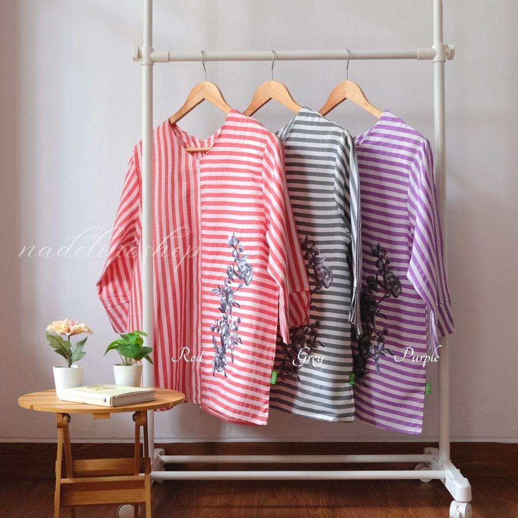 BAJU ATASAN BASIC BLOUSE WANITA MUSLIM & CASUAL - KIKA & MIRA SALUR TOP-4
