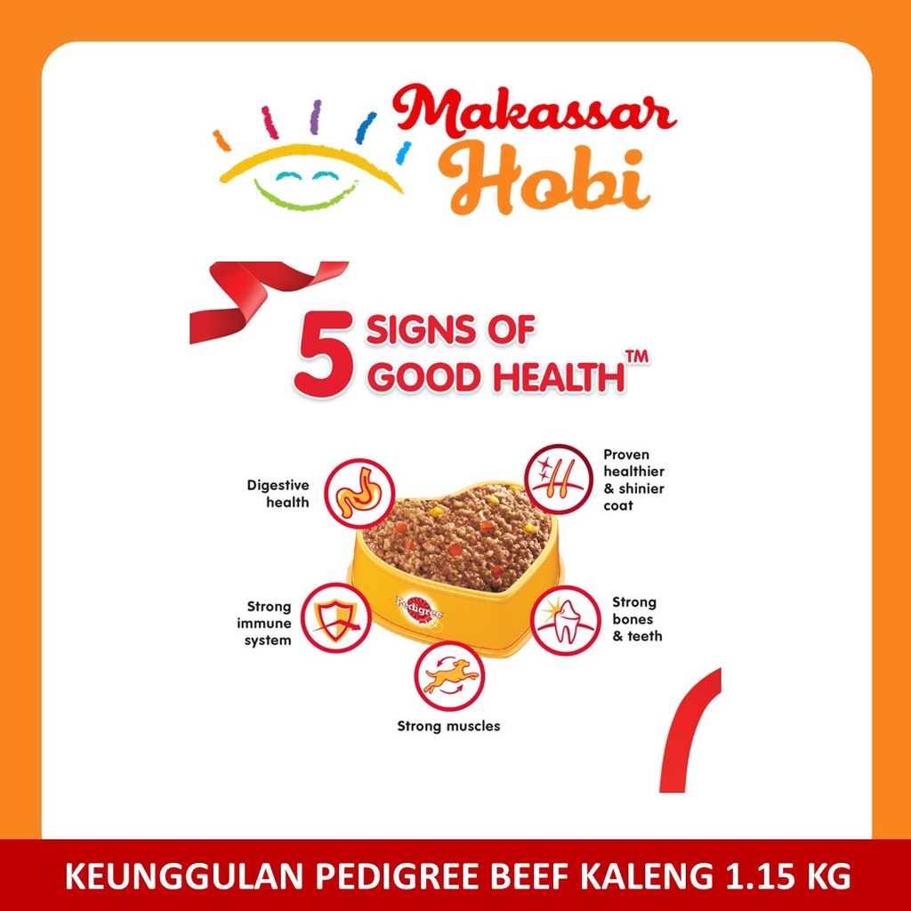 Pedigree BEEF Kaleng 1.15kg Makanan Anjing Basah Wet Dog Food Kalengan  Pedigree Beef Kaleng 1.15 kg