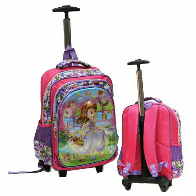 Tas Trolley Anak Karakter SD Troli Princess Sofia Pink Ungu Murah