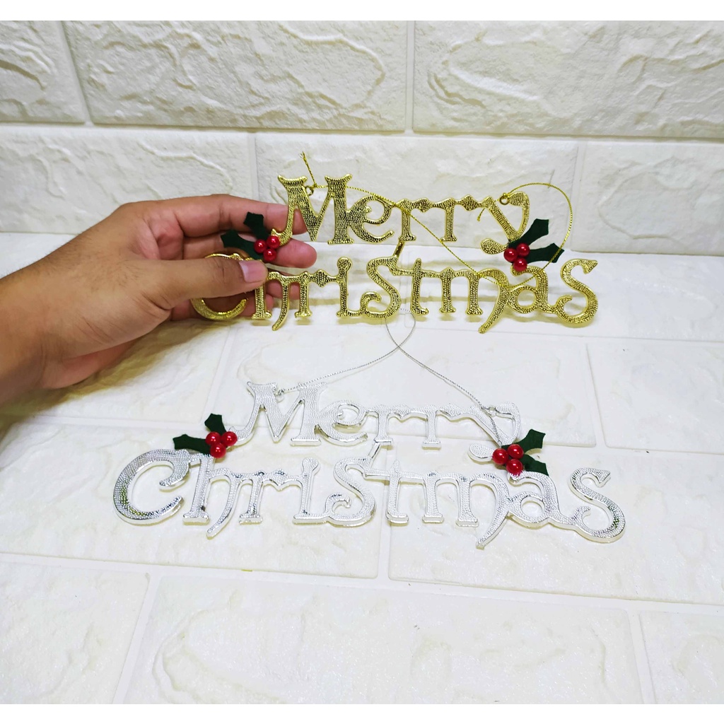 ( 23 cm ) Gantungan Ornamen Merry Christmas JUMBO