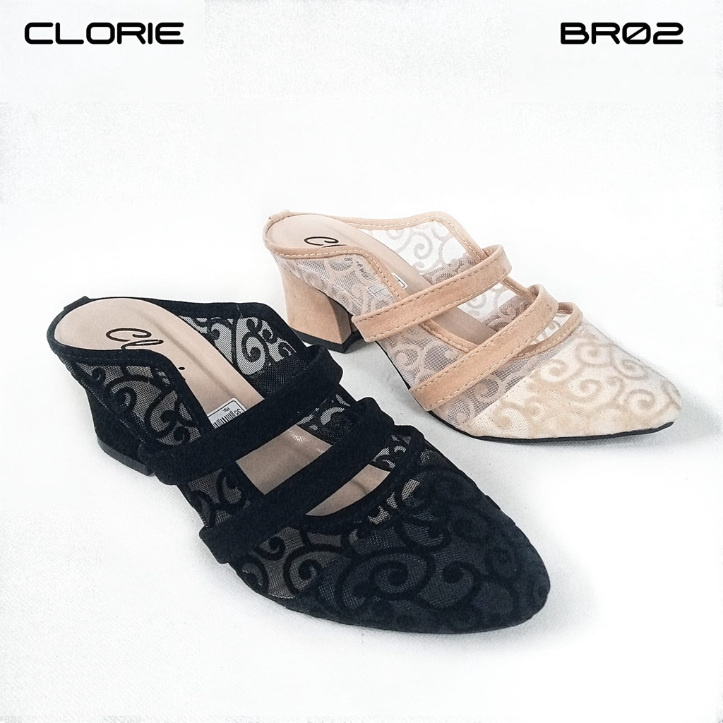 CLORIE SANDAL HELS HAK TAHU WANITA BRUKAT APOLLO BR02