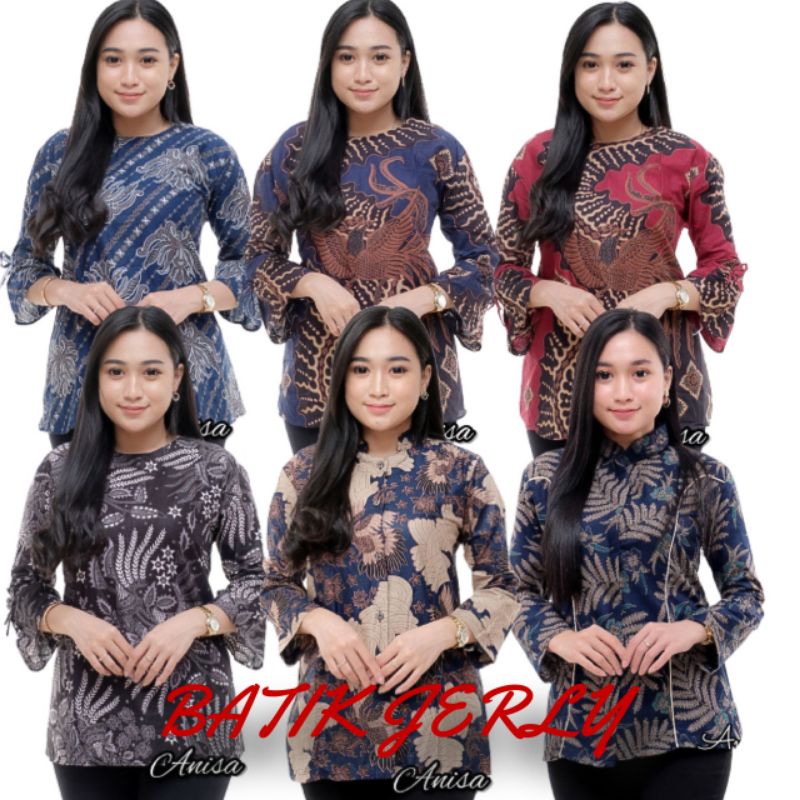 Blouse Batik Atasan Batik Wanita Blus Kantor Premium Eksklusif By Batik jerly store