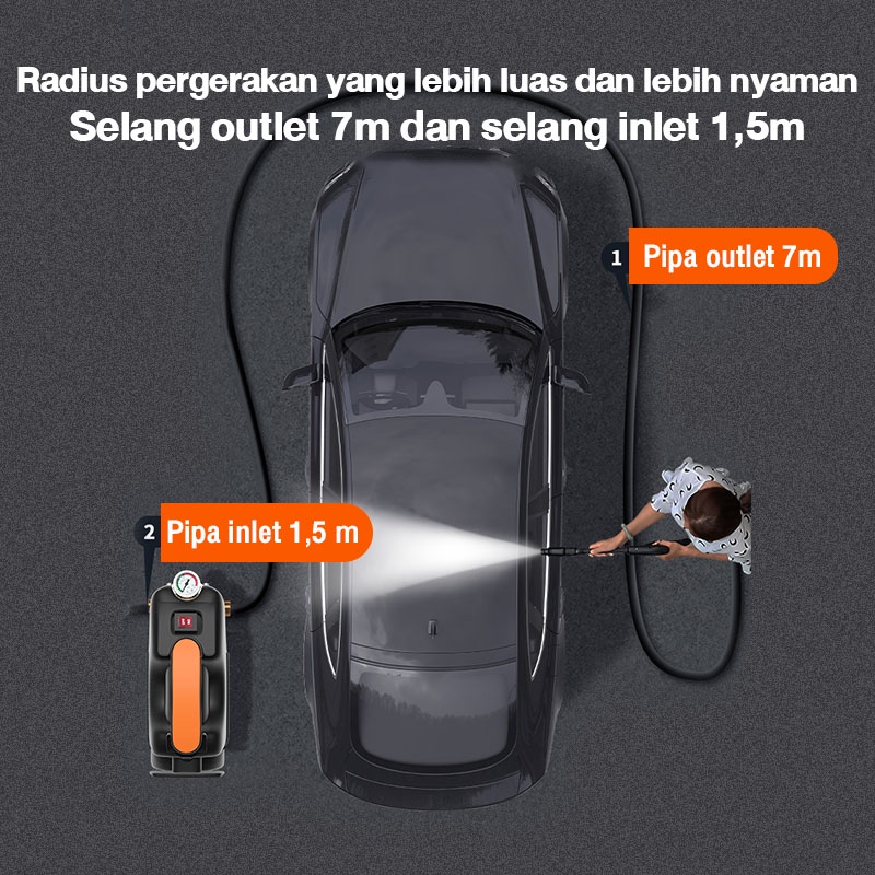 Reaim 600W Alat steam cuci motor &amp; mobil Jet Cleaner High Pressure Washer Alat Cuci Mobil cuci motor tekanan