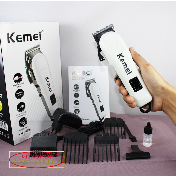 alat cukur rambut cas kemei km-809a hair clipper charger LED indikator power