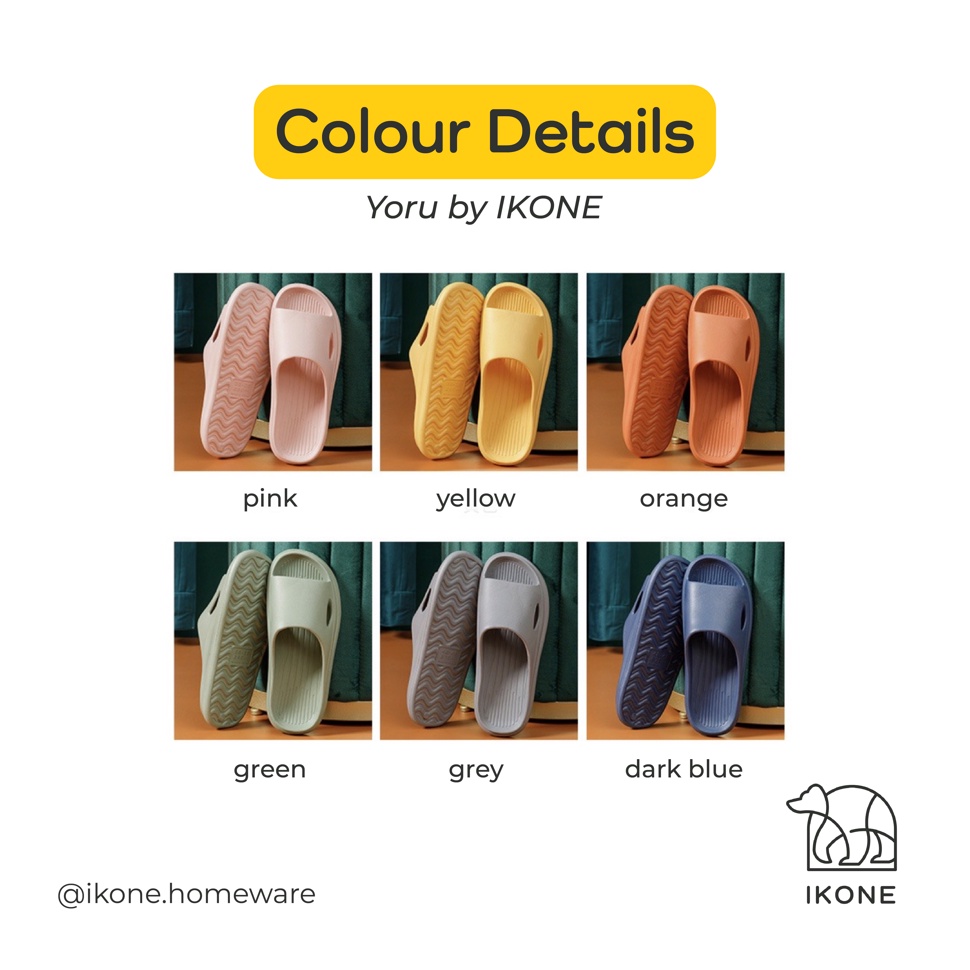 【IKONE】YORU Sandal VERTICAL EVA MURAH color indoor outdoor Rumah Kamar Mandi Anti Slip